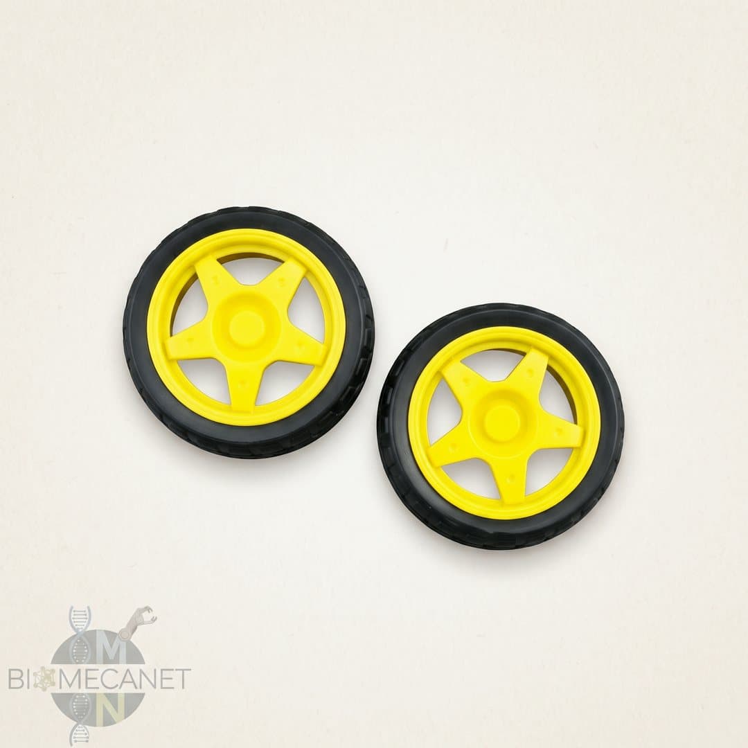 Par de ruedas de 65 mm para motorreductor TT