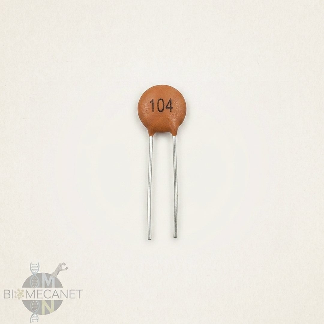 Capacitor cerámico de disco 104 equivalente a 100 nF